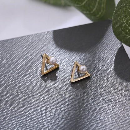 Hollow diamond square stud earrings in alloy with various finishes