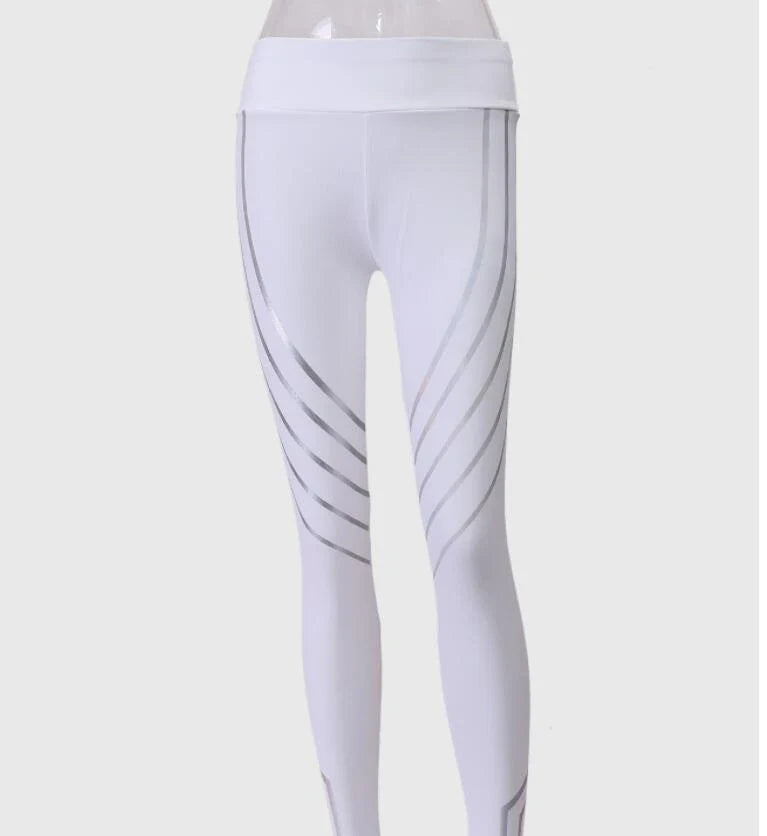 Premium laser-printed yoga pants for women, featuring a slimming design and breathable milk silk fabric