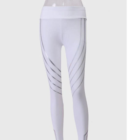 Premium laser-printed yoga pants for women, featuring a slimming design and breathable milk silk fabric