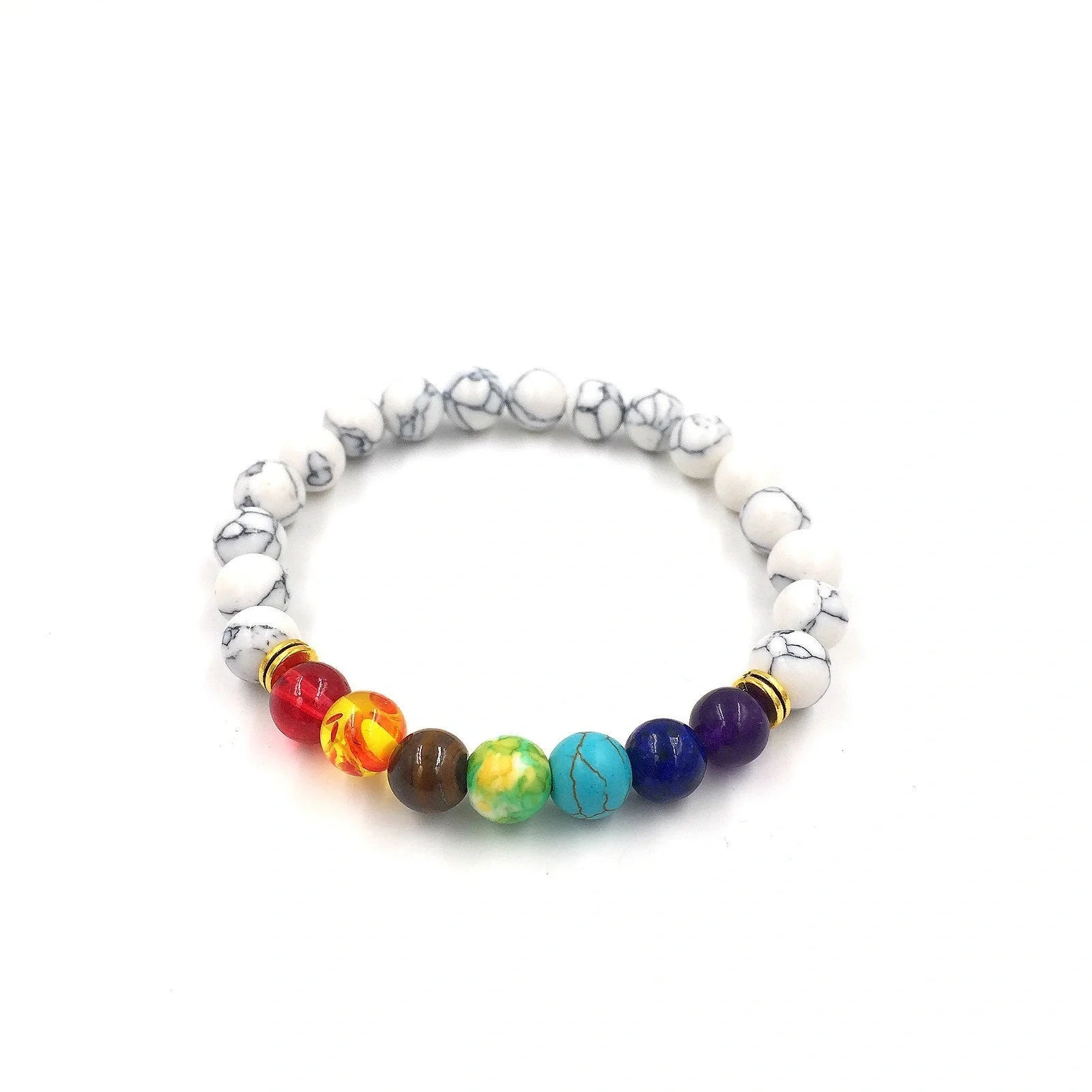 Stylish 8mm Agate Volcanic Stone Chakra Bracelet in various colours