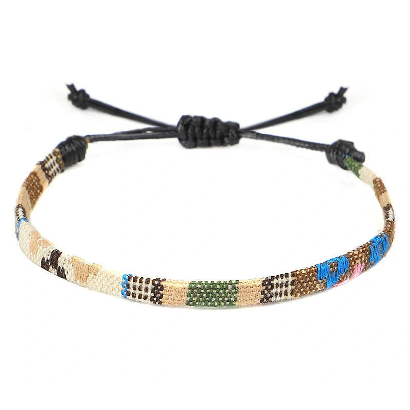 Hand Woven Rainbow Colour Anklet Bohemian Style