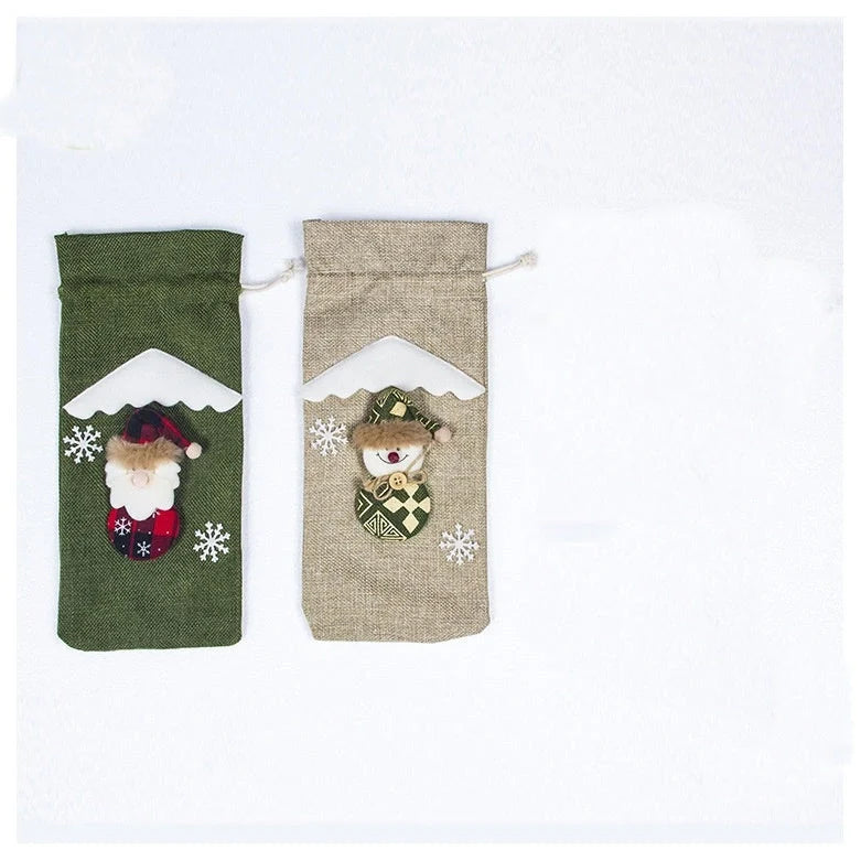 Festive Christmas wine bottle socks in vibrant colours, 14cm x 31cm