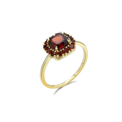 Elegant vintage-style cocktail ring featuring a pomegranate-inspired design with intricate micro-mosaic details and a mesmerising diamond surface.