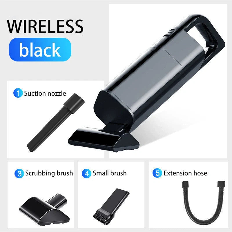 Wireless handheld vacuum cleaner in white and black with high suction power