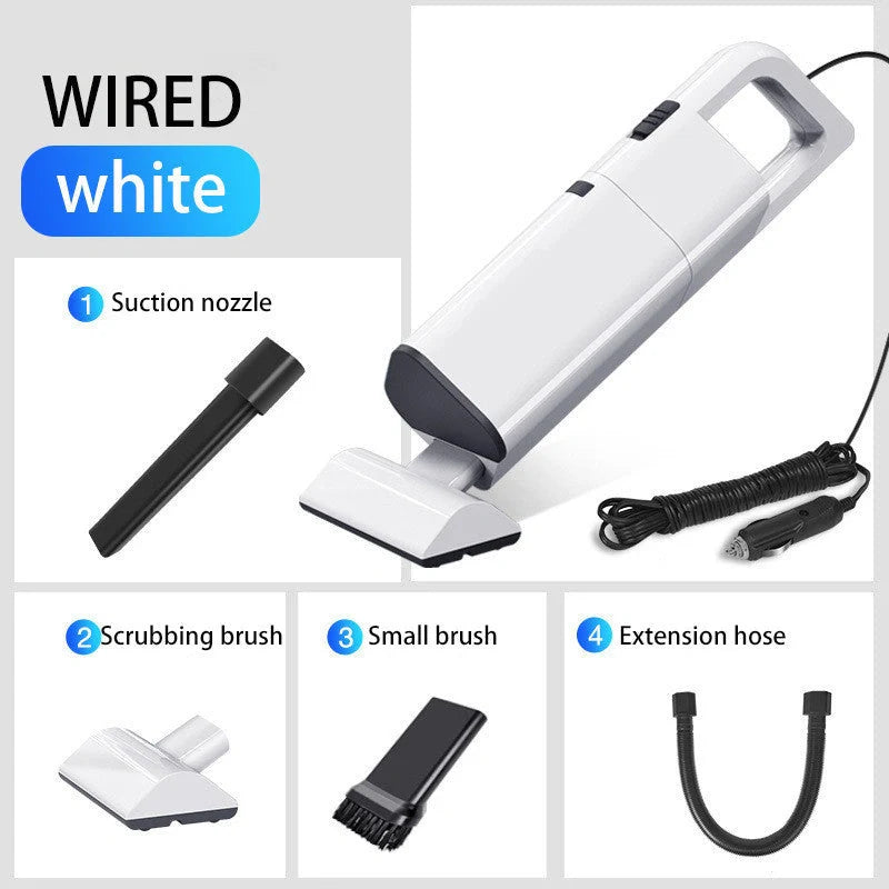 Wireless handheld vacuum cleaner in white and black with high suction power