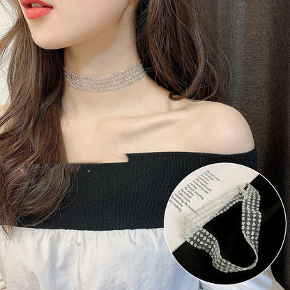 Elegant collection of pearl and crystal necklaces in various styles, including gold, silver, and two-piece sets