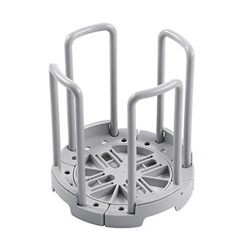 Flexible Drain Plate Storage Rack in grey and white for kitchen organisation