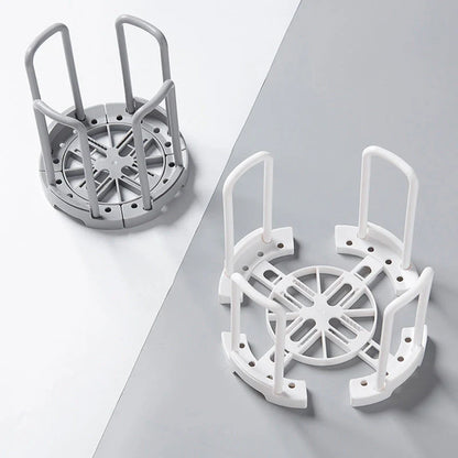 Flexible Drain Plate Storage Rack in grey and white for kitchen organisation