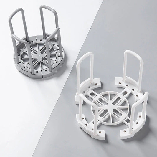 Flexible Drain Plate Storage Rack in grey and white for kitchen organisation