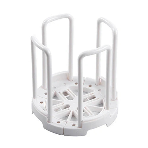 Flexible Drain Plate Storage Rack in grey and white for kitchen organisation