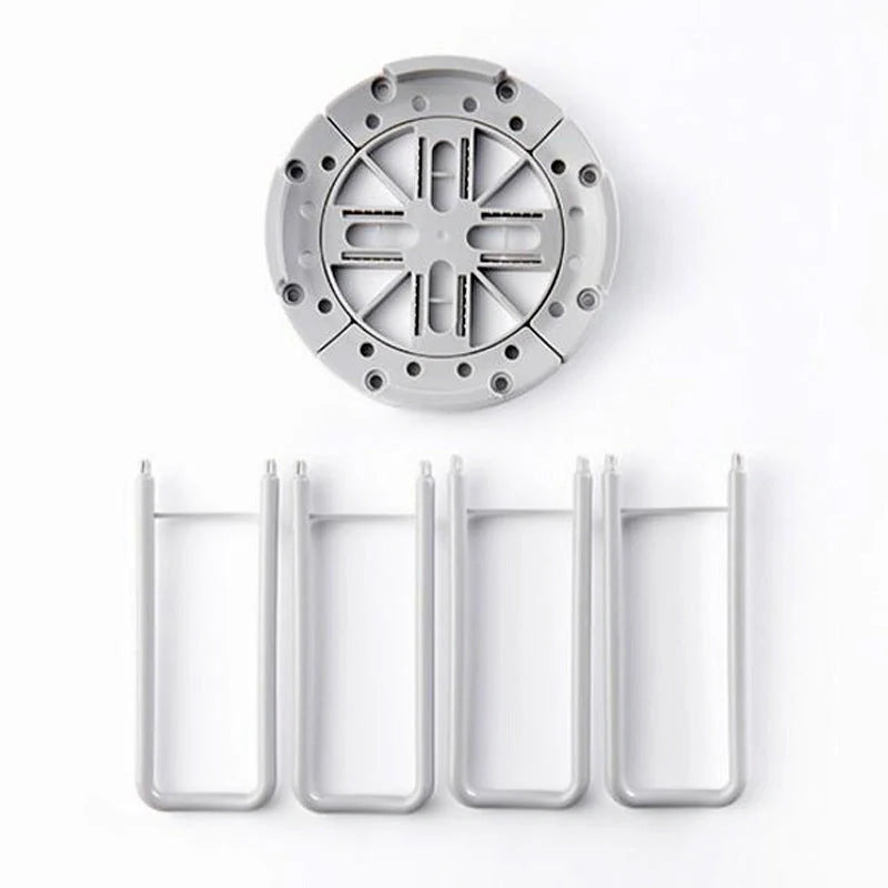 Flexible Drain Plate Storage Rack in grey and white for kitchen organisation