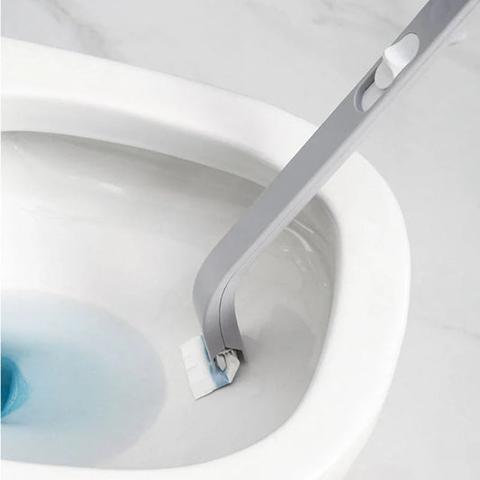 Disposable toilet brush set with replaceable cotton heads for hygienic bathroom cleaning