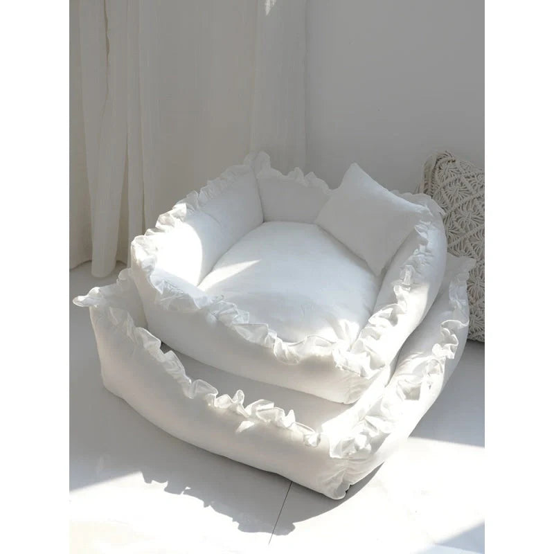 Princess Dog Bed Sofa with removable washable cover for small pets