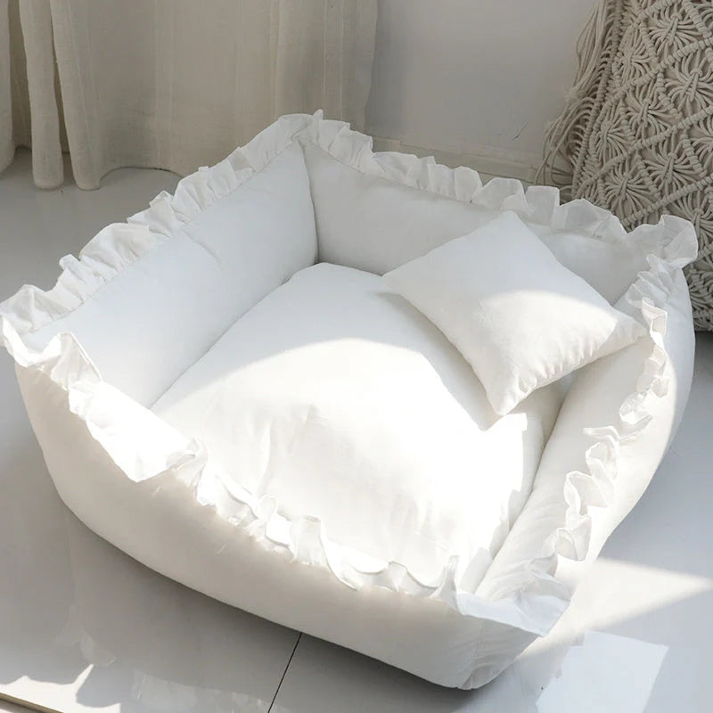 Princess Dog Bed Sofa with removable washable cover for small pets