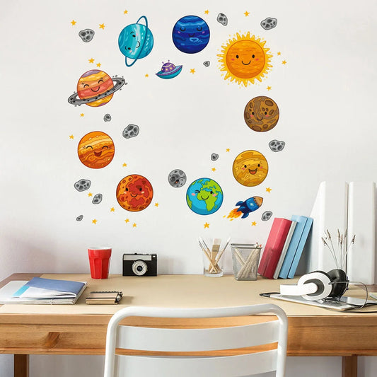 Vibrant children's room decorative PVC wall stickers set for creative bedroom decor