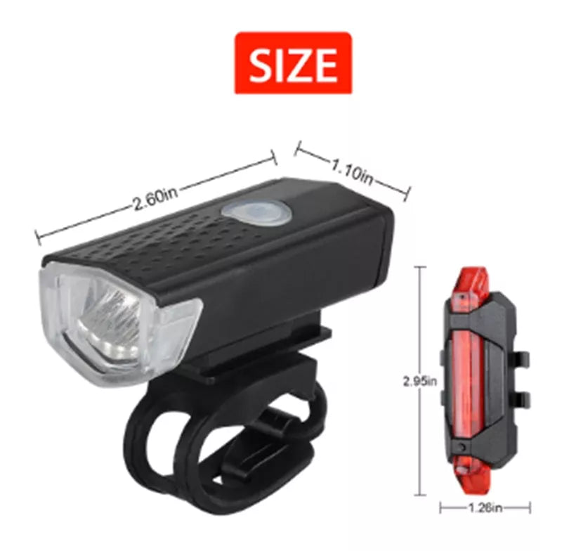 USB rechargeable bicycle front light with high-intensity beam for night riding