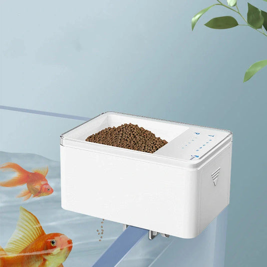 Digital automatic fish feeder with LED display for aquariums