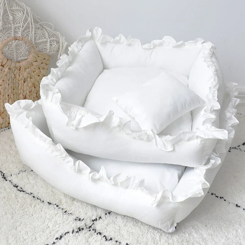 Princess Dog Bed Sofa with removable washable cover for small pets