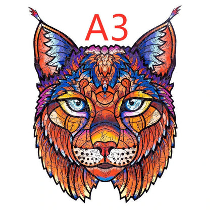 Charming wooden animal puzzles featuring a variety of wild creatures like foxes, wolves, and owls, perfect for a unique Christmas gift.