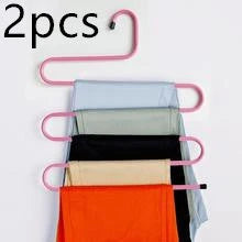 Sturdy and Stylish 5-Tier Pants Rack in Stainless Steel, Designed to Maximize Closet Space and Organize Pants, Jeans, and Trousers