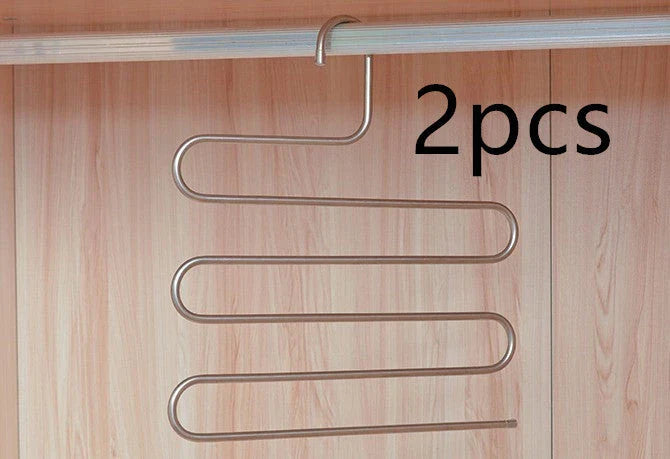 Sturdy and Stylish 5-Tier Pants Rack in Stainless Steel, Designed to Maximize Closet Space and Organize Pants, Jeans, and Trousers