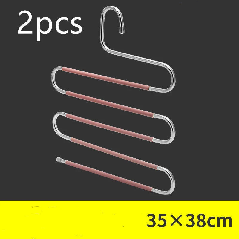 Sturdy and Stylish 5-Tier Pants Rack in Stainless Steel, Designed to Maximize Closet Space and Organize Pants, Jeans, and Trousers