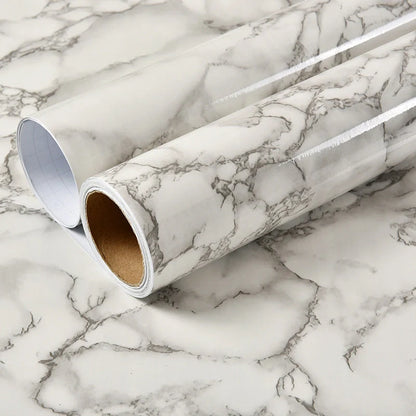 Elegant marble effect wallpaper for kitchen and bathroom renovation