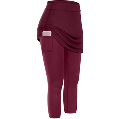 Women's tennis skirted leggings with pockets in various colours