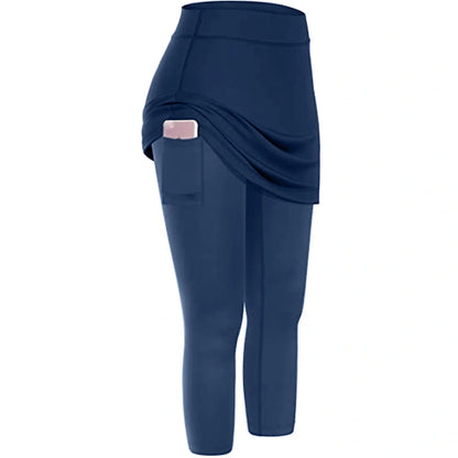 Women's tennis skirted leggings with pockets in various colours