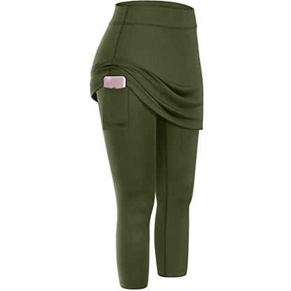 Women's tennis skirted leggings with pockets in various colours