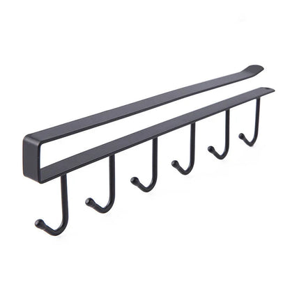 Stylish wrought iron storage hook with seamless, nail-free design and 22 lb weight capacity for versatile hanging in the kitchen, closet, office, and more
