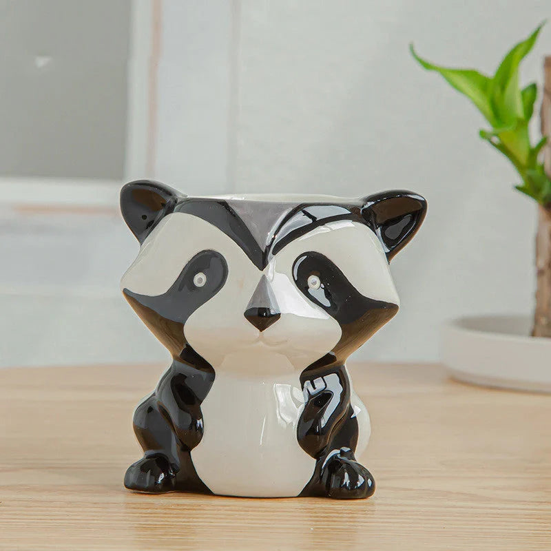 Charming ceramic animal succulent pot with breathable design for healthy plant growth