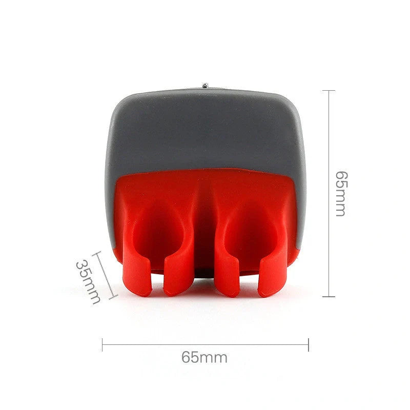 Two-finger peeler with ergonomic grip and stainless steel blade