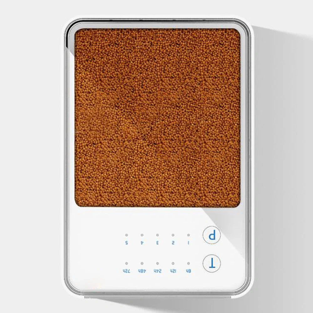 Digital automatic fish feeder with LED display for aquariums