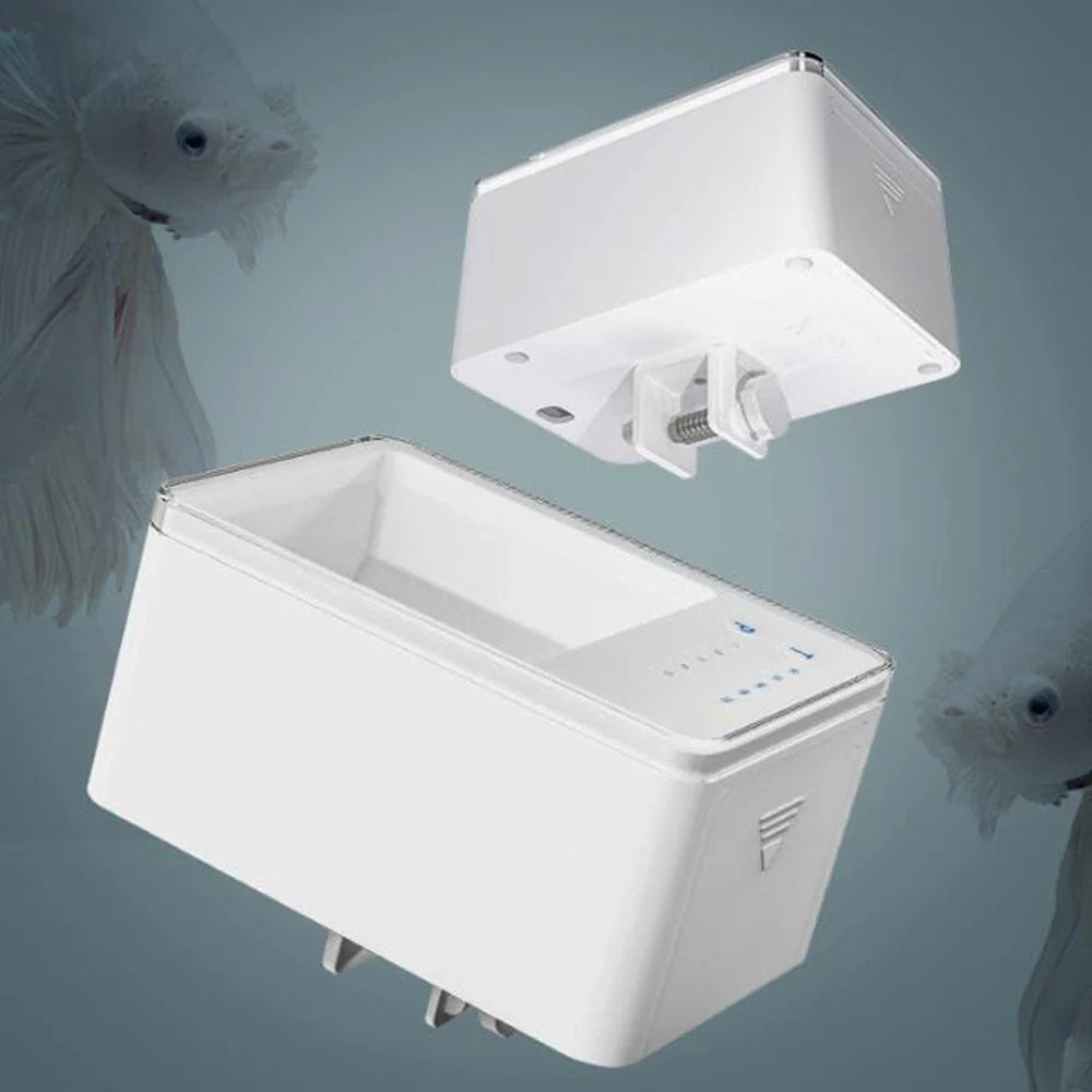 Digital automatic fish feeder with LED display for aquariums