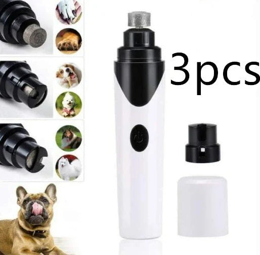Electric pet nail grinder with low vibration and noise for stress-free grooming of cats, dogs, and other small animals