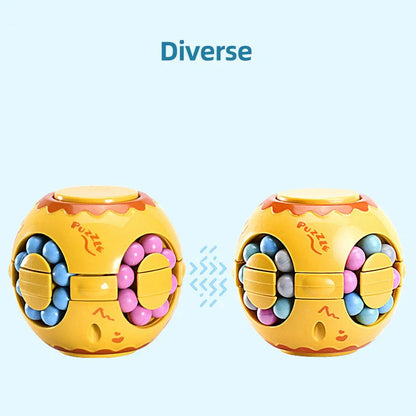 Finger Magic Bean Toy with rotating colourful beads for stress relief and educational play
