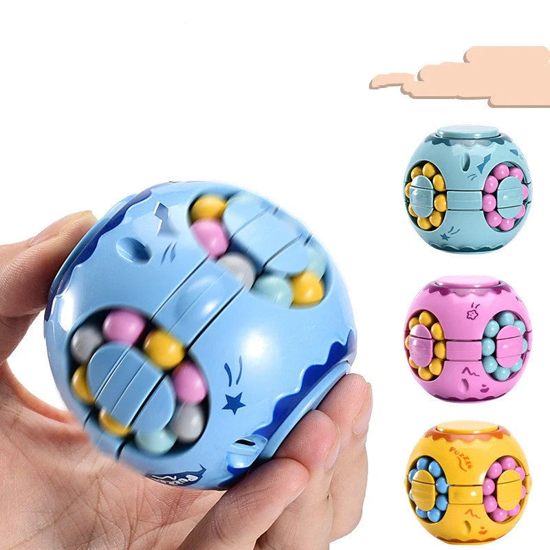 Finger Magic Bean Toy with rotating colourful beads for stress relief and educational play