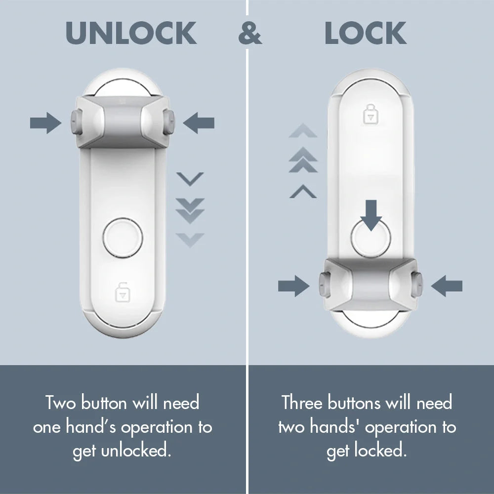 Children's door lever lock in enamel grey for safety and pet control
