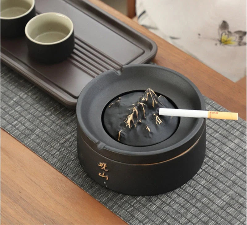 New Chinese Ceramic Ashtray in black and green options