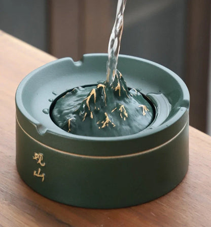 New Chinese Ceramic Ashtray in black and green options