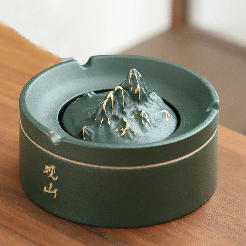 New Chinese Ceramic Ashtray in black and green options