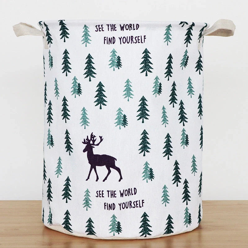 European-style cotton and linen dirty clothes basket in various designs