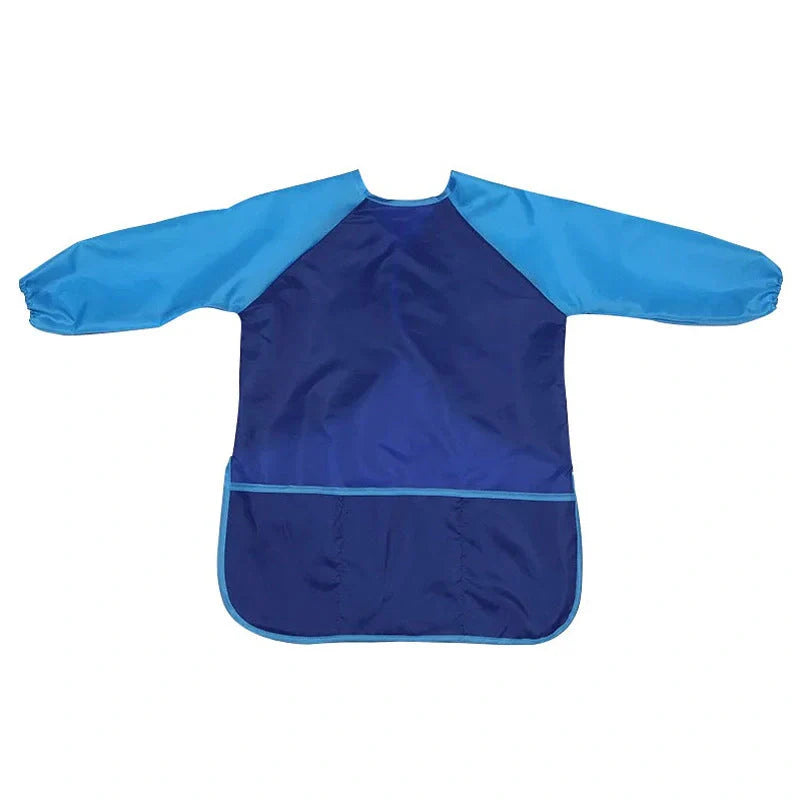 Waterproof children's painting apron with long sleeves in various colors