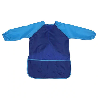 Waterproof children's painting apron with long sleeves in various colors