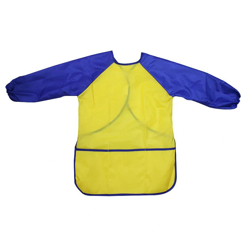Waterproof children's painting apron with long sleeves in various colors