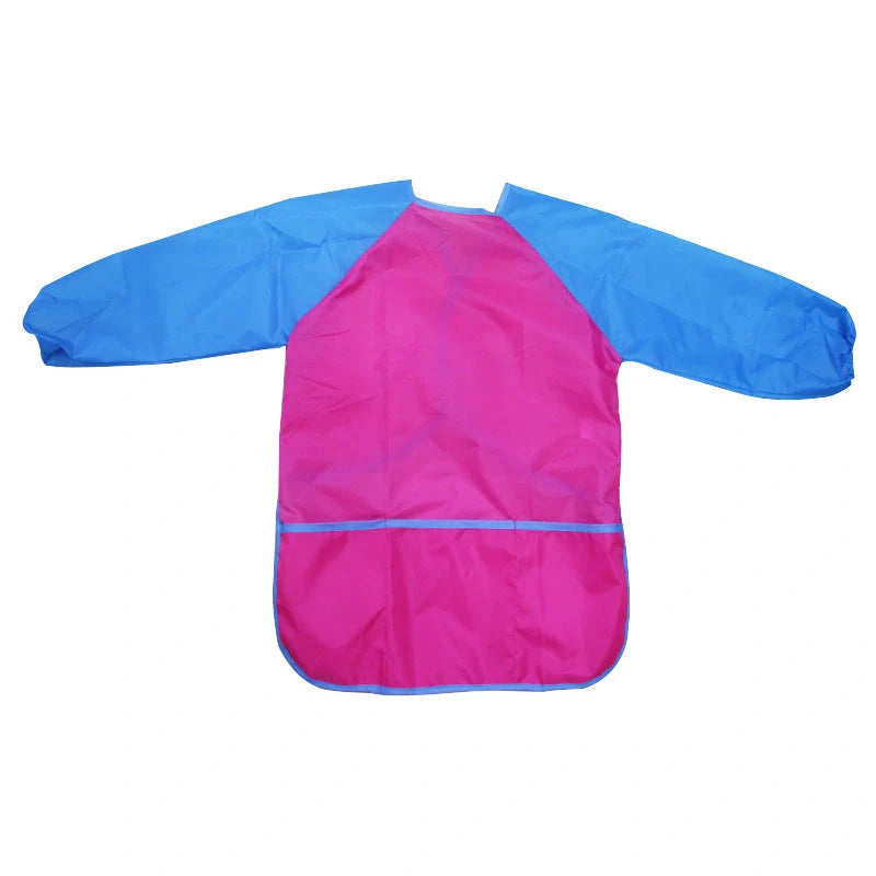 Waterproof children's painting apron with long sleeves in various colors