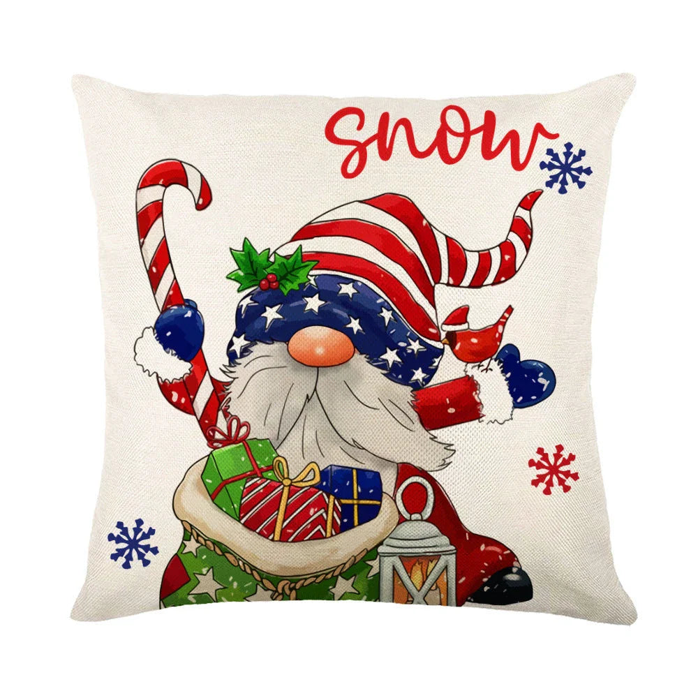 Festive Christmas pillow covers with snowflake pattern for cozy home decor