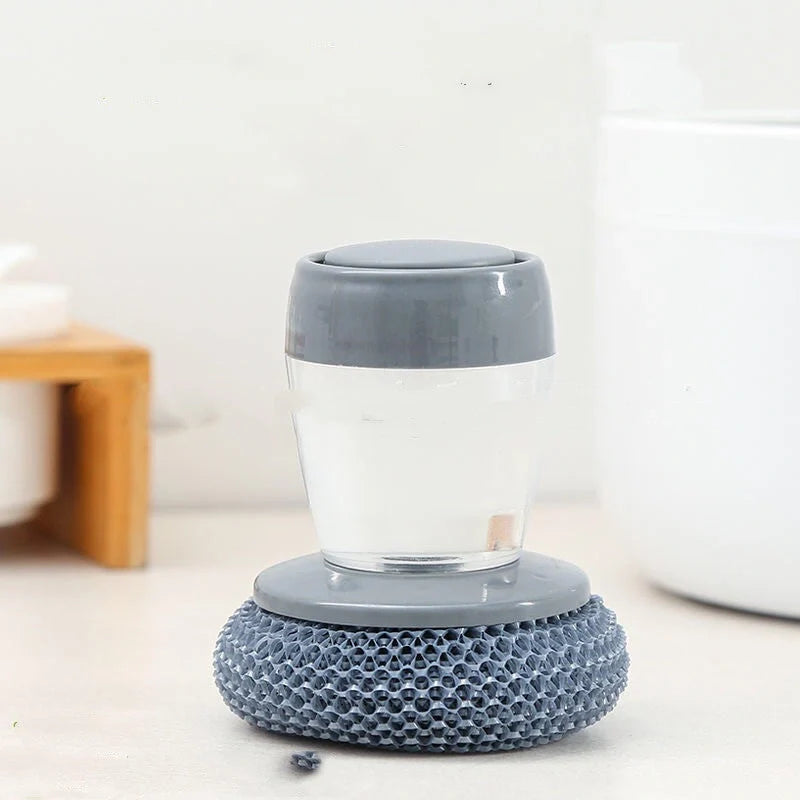 Premium Anti-Bacterial Kitchen Scrubbing Brush with Soap Dispenser - Rust-resistant, Durable, and Convenient Cleaning Tool
