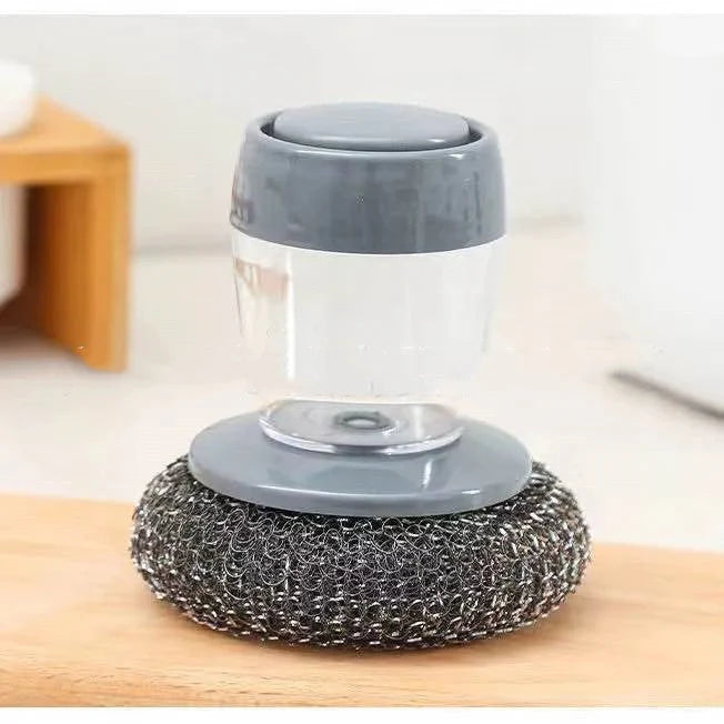 Premium Anti-Bacterial Kitchen Scrubbing Brush with Soap Dispenser - Rust-resistant, Durable, and Convenient Cleaning Tool